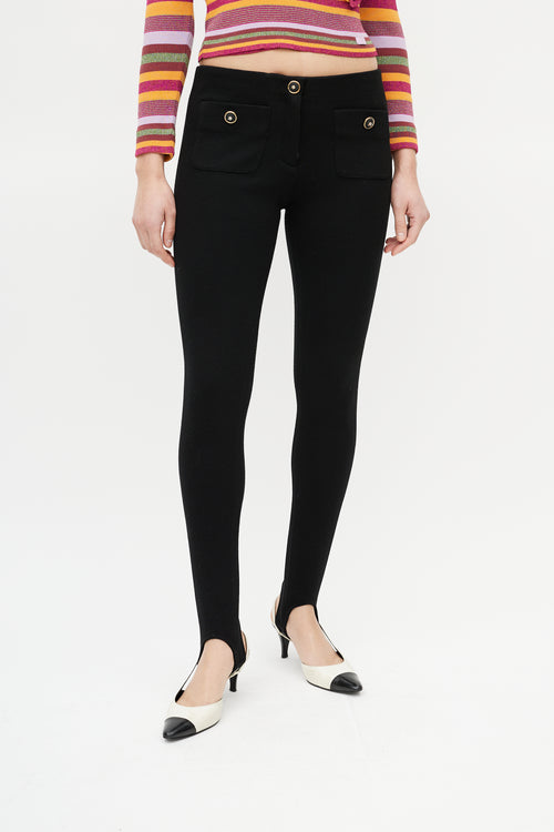 Chanel Black Knit Stirrup Pant