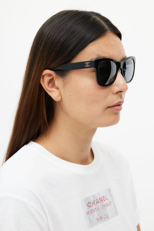 Chanel Black 5380 Square Sunglasses