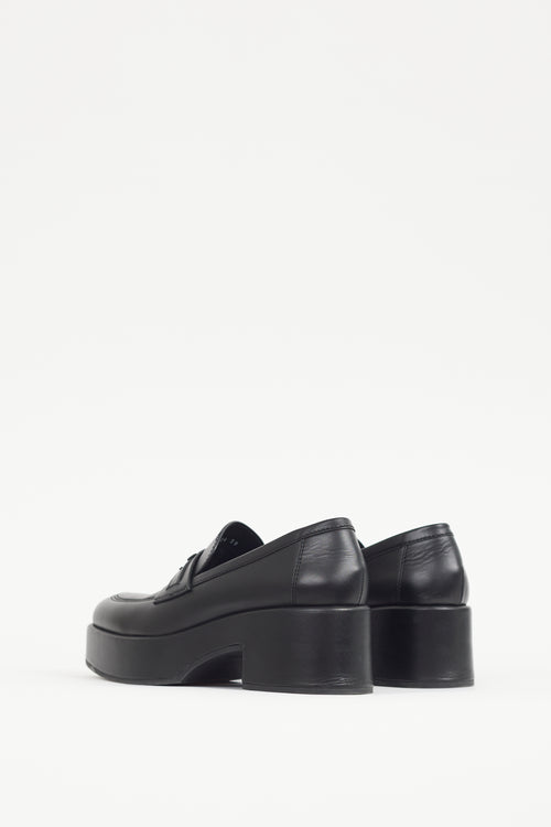 Chanel Black Leather Platform Loafer