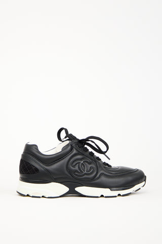 Chanel Black Leather CC Sneaker