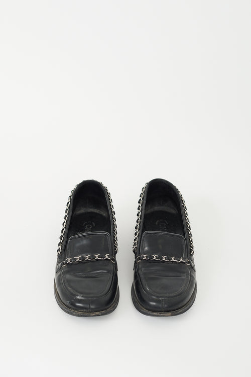 Chanel Black Leather Chain CC Loafer