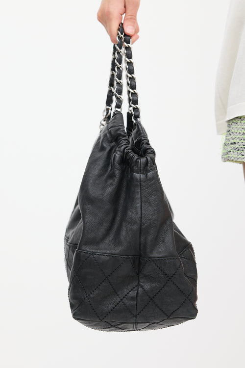 Chanel Black Leather Coco Cabas Tote