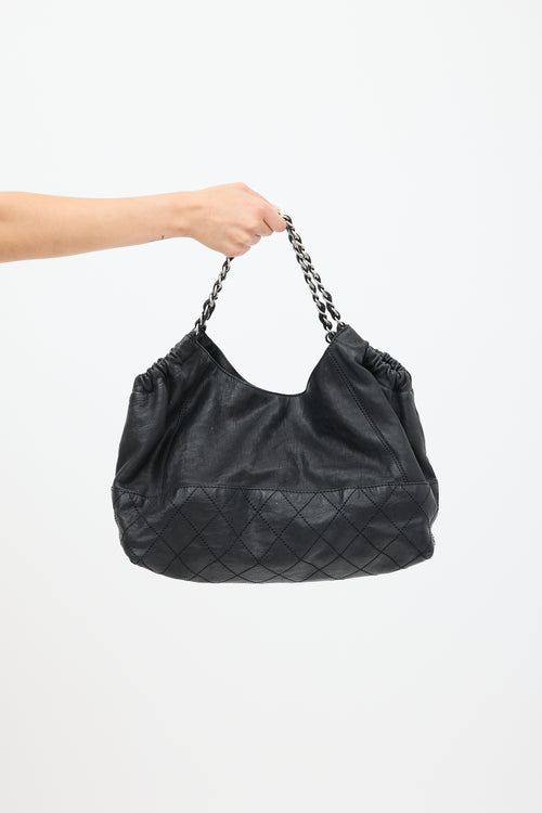 Chanel Black Leather Coco Cabas Tote