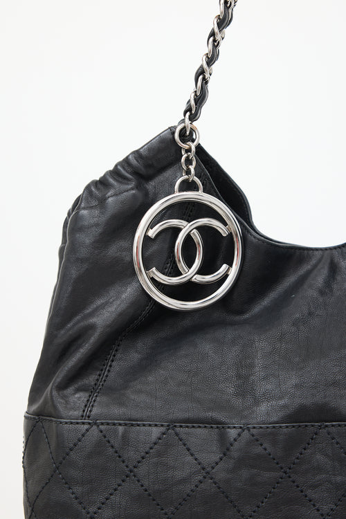 Chanel Black Leather Coco Cabas Tote