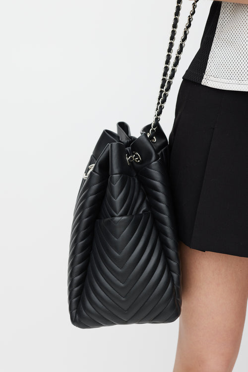 Chanel 2016/17 Black Leather Urban Spirit Bucket Bag