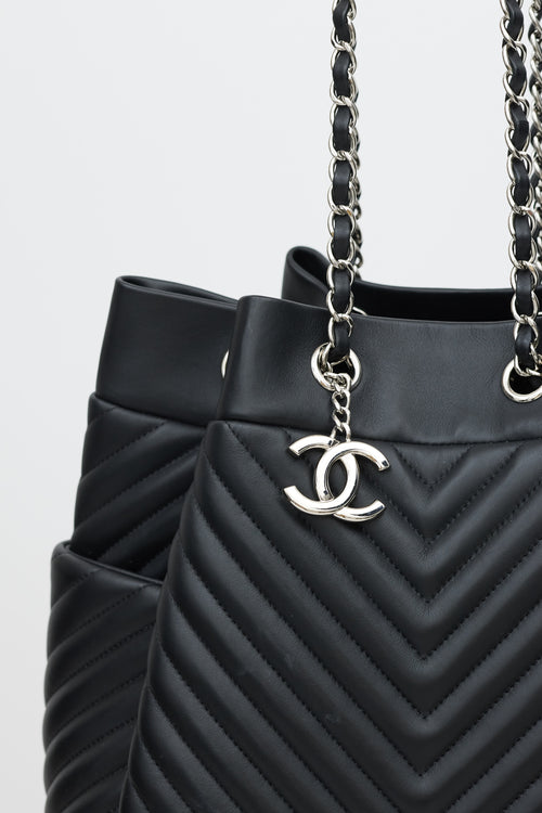 Chanel 2016/17 Black Leather Urban Spirit Bucket Bag