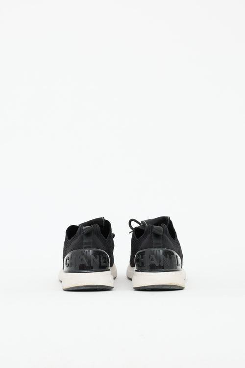 Chanel Black Knit Logo Sneaker