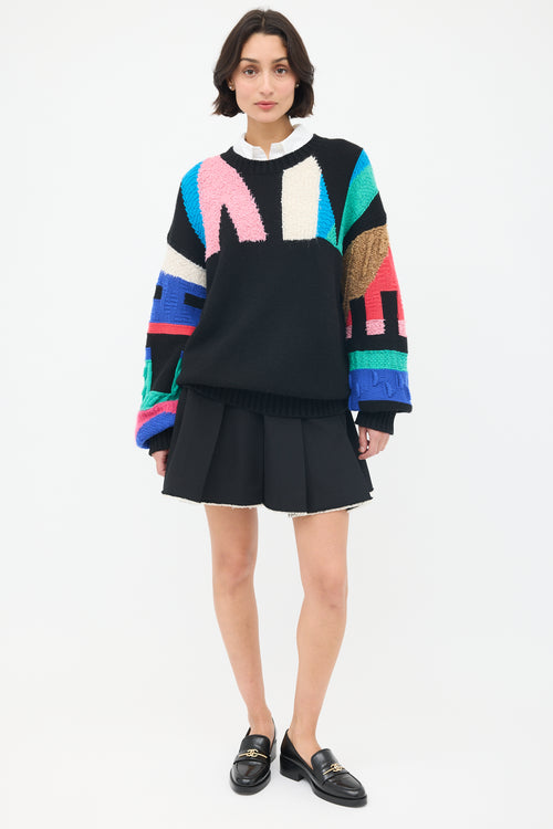 Chanel Pre-Fall 2019 Black 
Multi Knit Logo Sweater