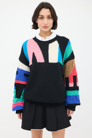 Chanel Pre-Fall 2019 Black 
Multi Knit Logo Sweater