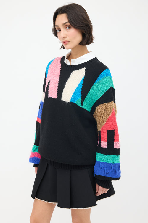 Chanel Pre-Fall 2019 Black 
Multi Knit Logo Sweater