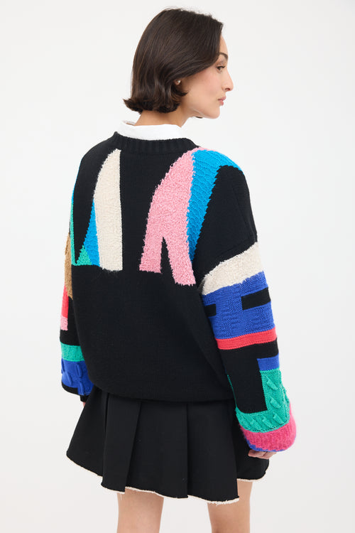 Chanel Pre-Fall 2019 Black 
Multi Knit Logo Sweater