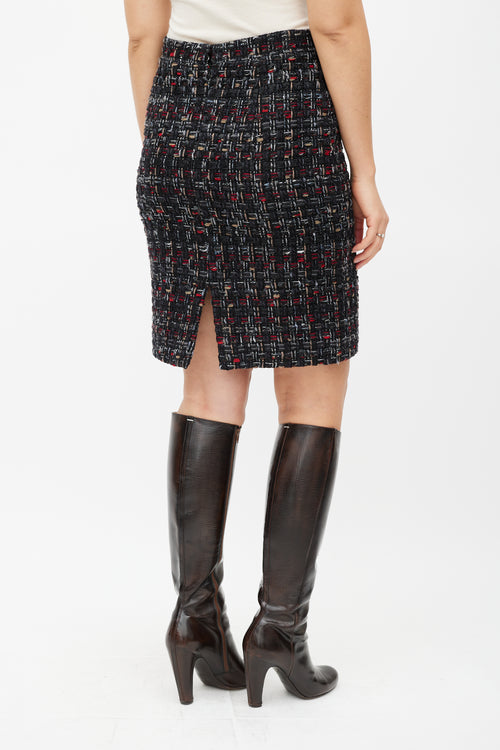 Chanel Black 
Multicolour Wool Tweed Skirt