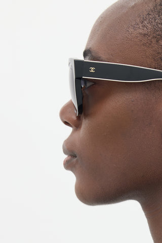 Chanel Black CC Square Sunglasses