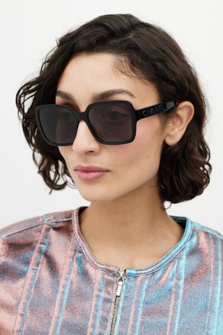 Chanel Black Oversized Square 5408 Sunglasses