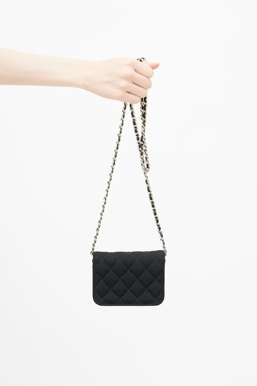 Chanel Black Quilted Canvas Mini Square Flap Bag