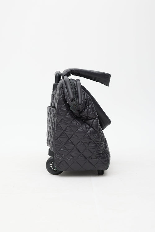 Chanel 2010s Black Nylon Coco Cocoon Carry-On Trolley Suitcase