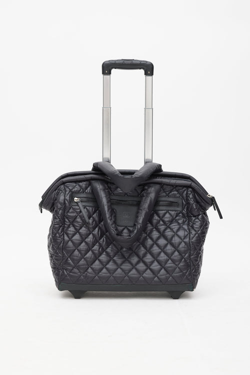 Chanel 2010s Black Nylon Coco Cocoon Carry-On Trolley Suitcase