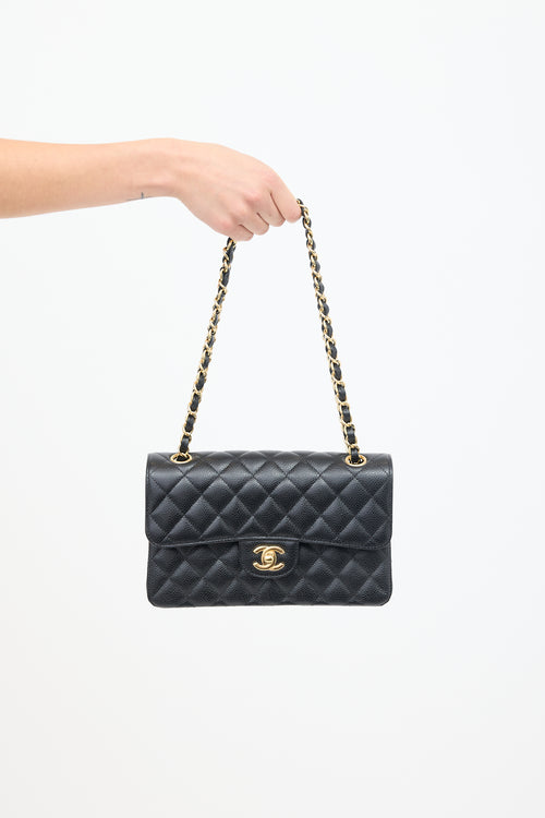 Chanel 2018 Black Caviar Small Double Flap Bag