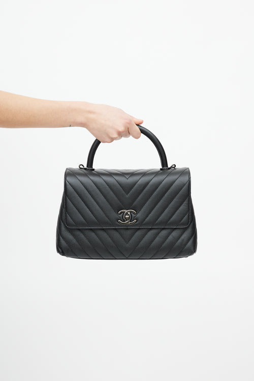 Chanel Black Quilted Leather Coco Handle Crossbody Bag