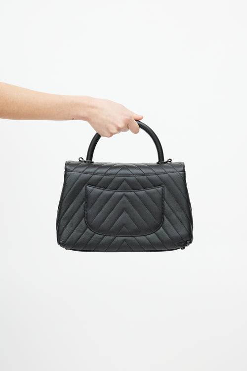 Chanel Black Quilted Leather Coco Handle Crossbody Bag