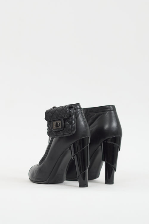 Chanel Pre-Fall 2008 Black Quilted Leather Pouch Boot