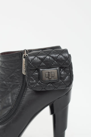 Chanel Pre-Fall 2008 Black Quilted Leather Pouch Boot