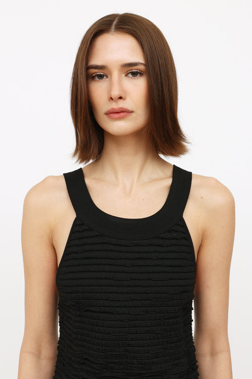 Chanel 2011 Black Ruffle Sleeveless Dress