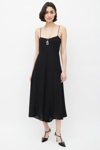 Chanel Black Silk Chiffon Jumpsuit