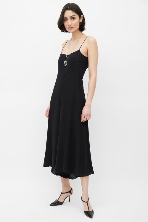 Chanel Black Silk Chiffon Jumpsuit