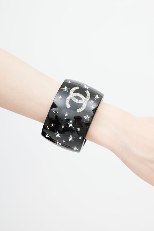 Chanel Spring 2008 Black 
Silver Star Bangle