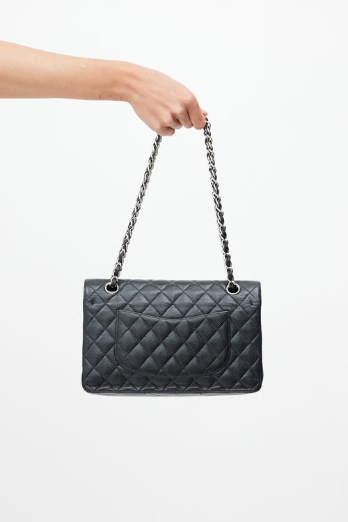 Chanel Black 
Silver Classic Double Flap Shoulder Bag