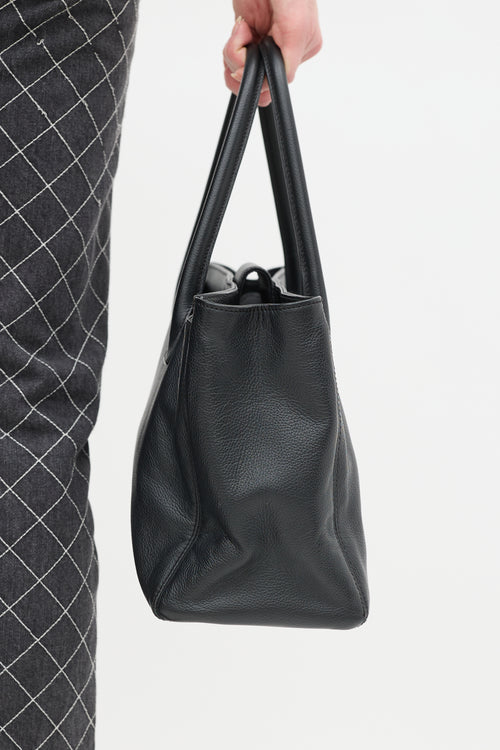 Chanel Black Leather CC Executive Cerf Tote Bag