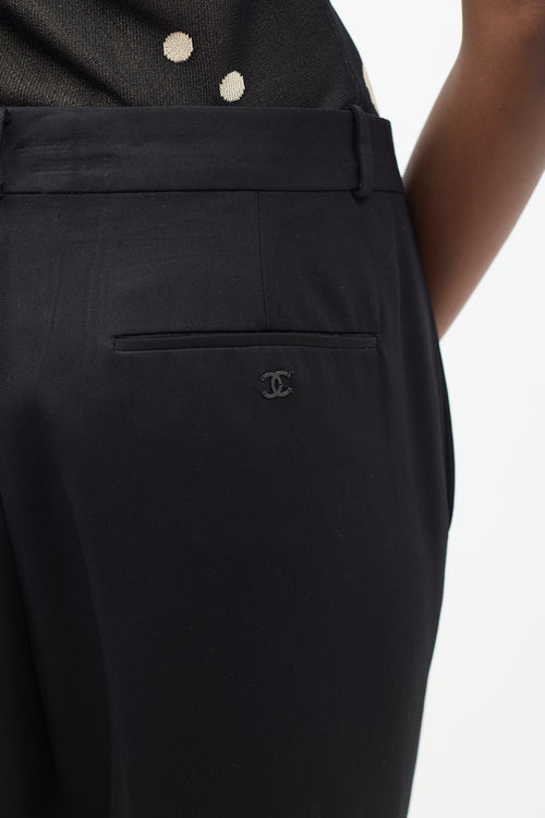 Chanel Black Wool Slim Trouser