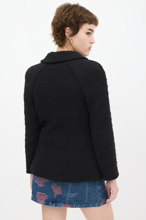 Chanel Black Wool 
Mohair Two Pocket Jacket