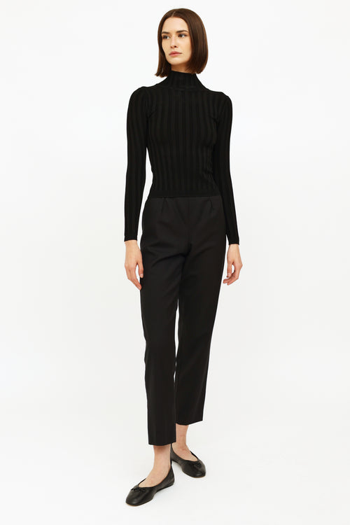 Chanel Black Wool Tapered Trouser