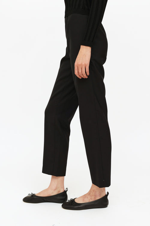 Chanel Black Wool Tapered Trouser