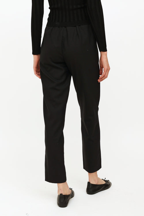 Chanel Black Wool Tapered Trouser