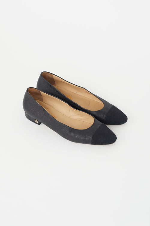 Chanel Black Leather Ballet Flat