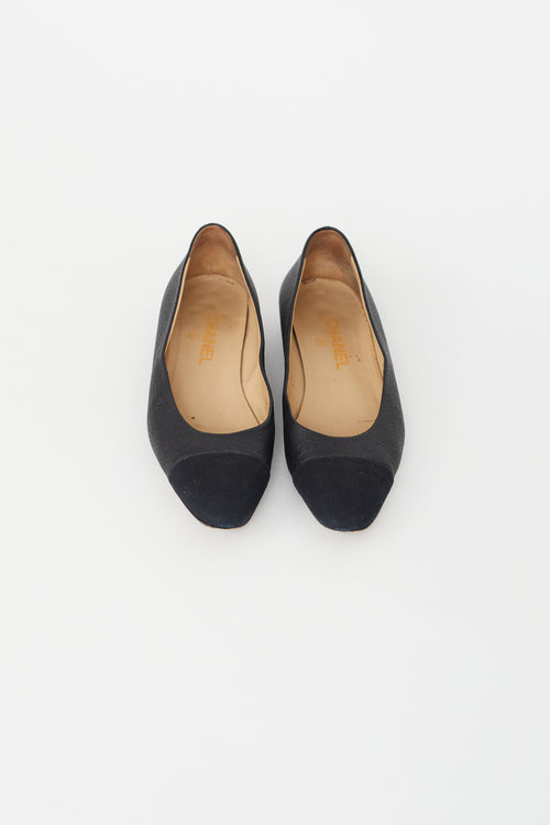 Chanel Black Leather Ballet Flat