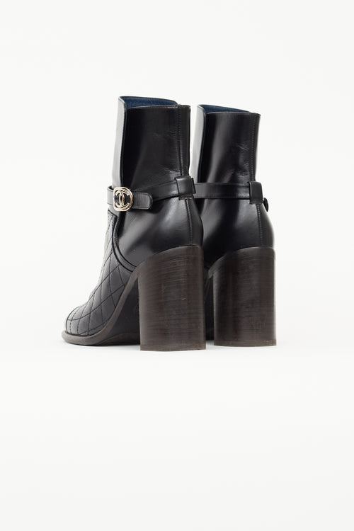 Chanel Black Quilted Ankle Boot