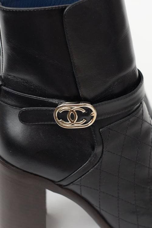 Chanel Black Quilted Ankle Boot