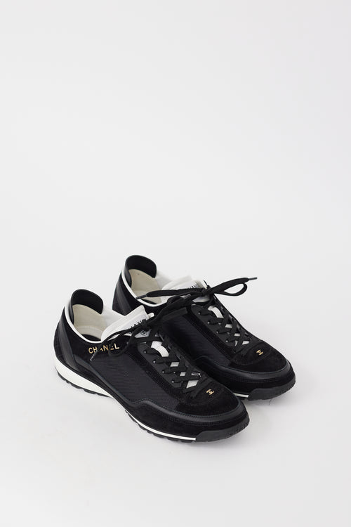 Chanel SS 2023 Black Suede 
Mesh CC Sneaker