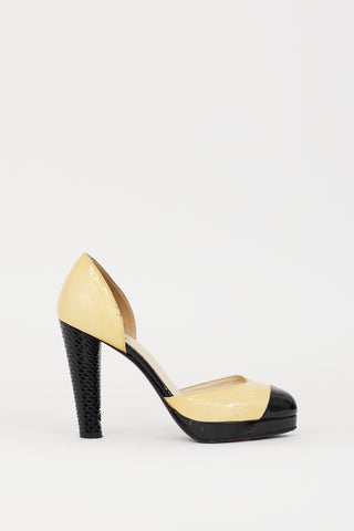 Chanel Yellow 
Black Patent CC D
Orsay Pump