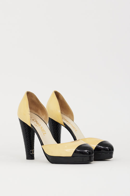 Chanel Yellow 
Black Patent CC D
Orsay Pump