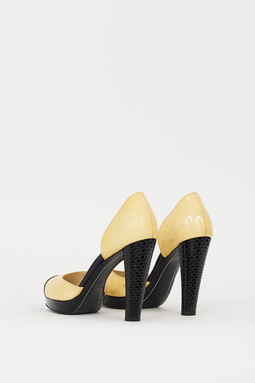 Chanel Yellow 
Black Patent CC D
Orsay Pump