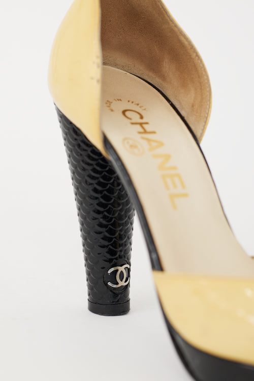 Chanel Yellow 
Black Patent CC D
Orsay Pump