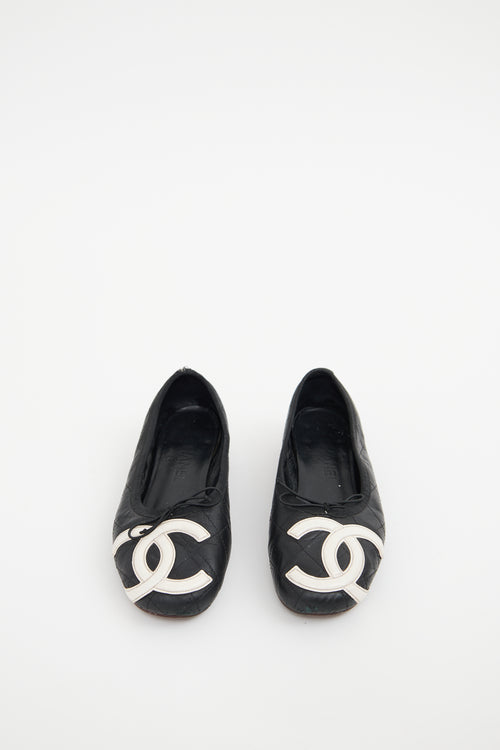 Chanel Black 
White Cambon Ballet Flats