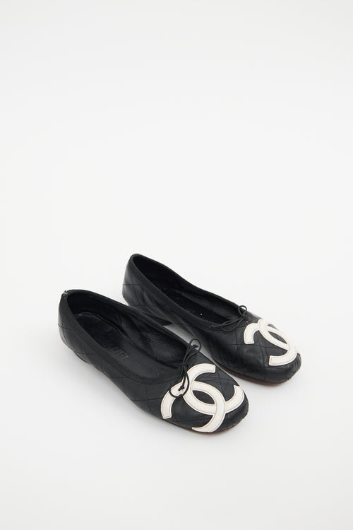 Chanel Black 
White Cambon Ballet Flats