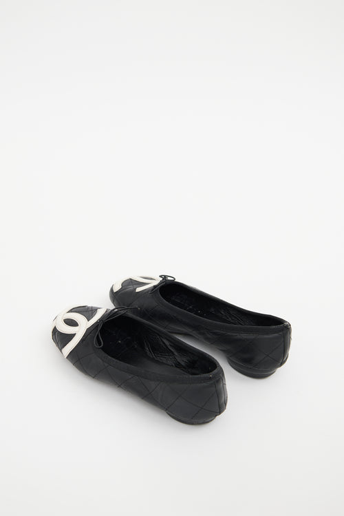 Chanel Black 
White Cambon Ballet Flats