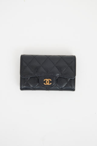 Chanel 2017 Black Leather Small Flap Wallet